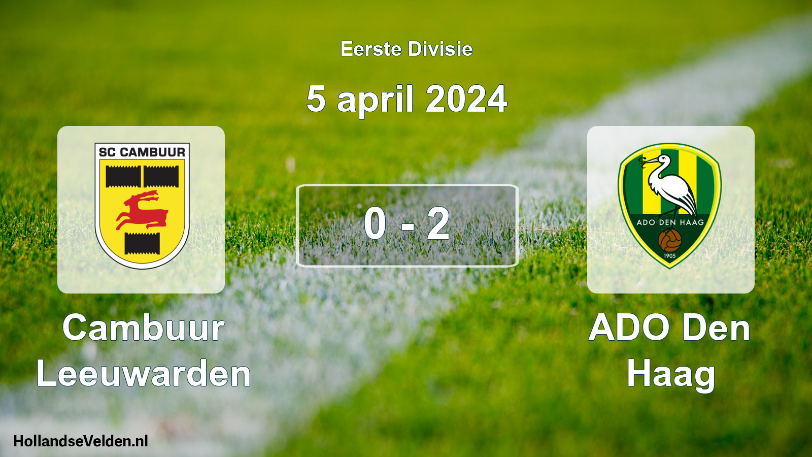 Total number of matches played: Cambuur Leeuwarden - ADO Den Haag 0 - 2 (5 April 2024)