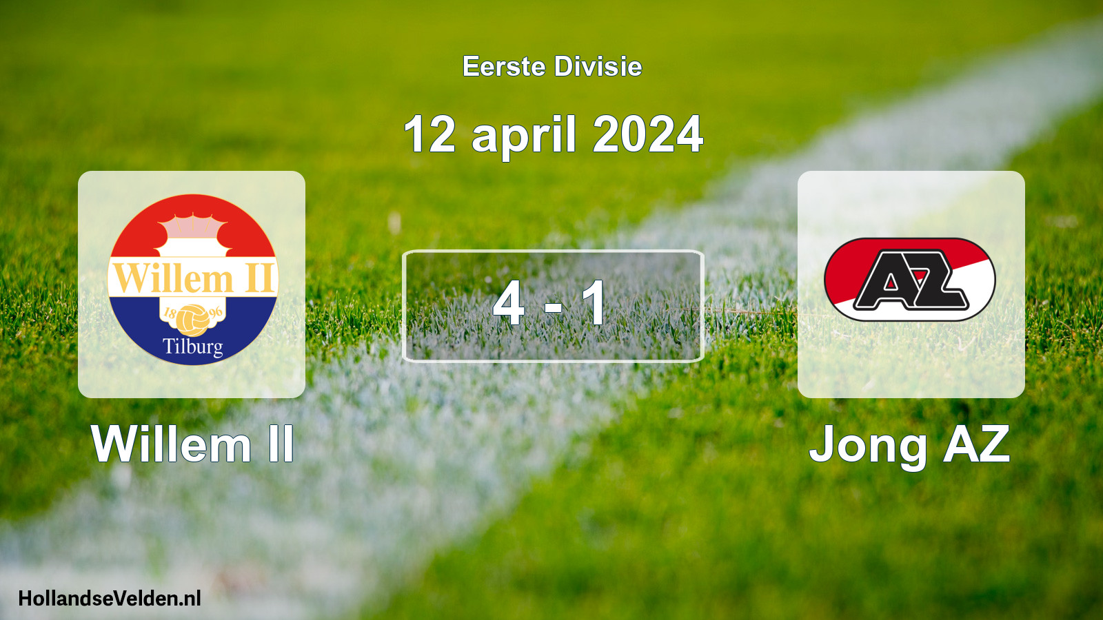 Total number of matches played: Willem II - Jong AZ 4 - 1 (12 April 2024)