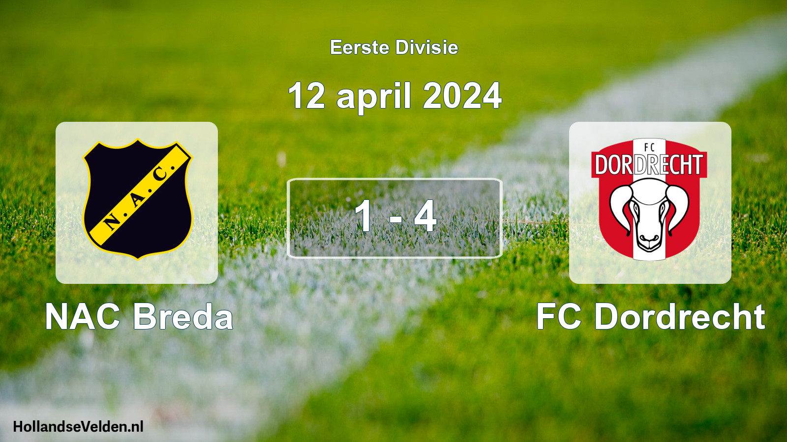 Total number of matches played: NAC Breda - FC Dordrecht 1 - 4 (12 April 2024)