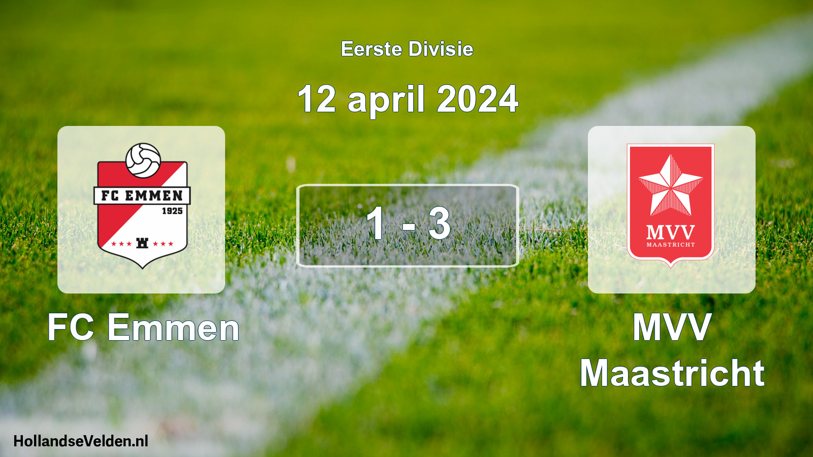 Total number of matches played: FC Emmen - MVV Maastricht 1 - 3 (12 April 2024)