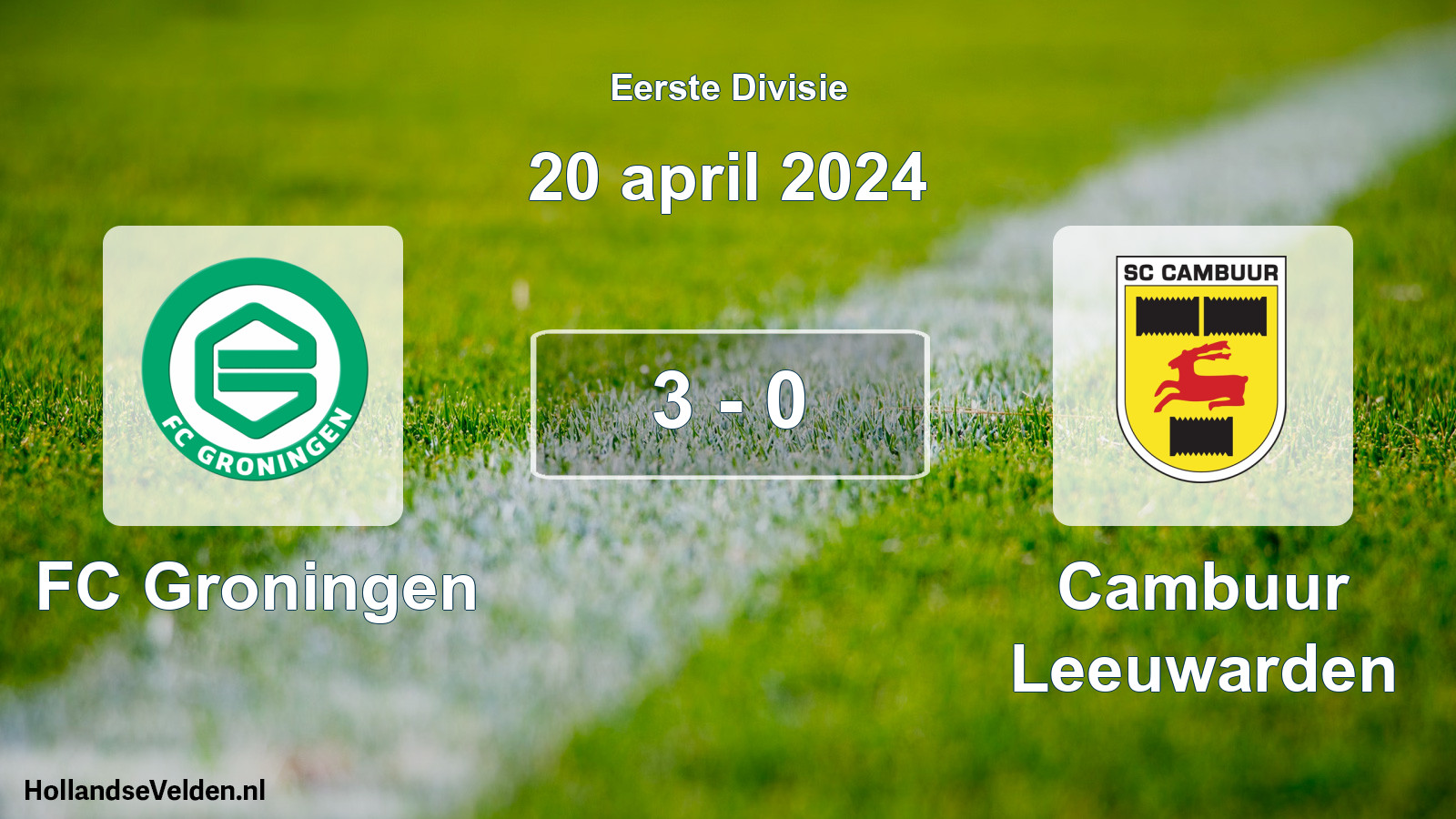 Total number of matches played: FC Groningen - Cambuur Leeuwarden 3 - 0 (20 April 2024)