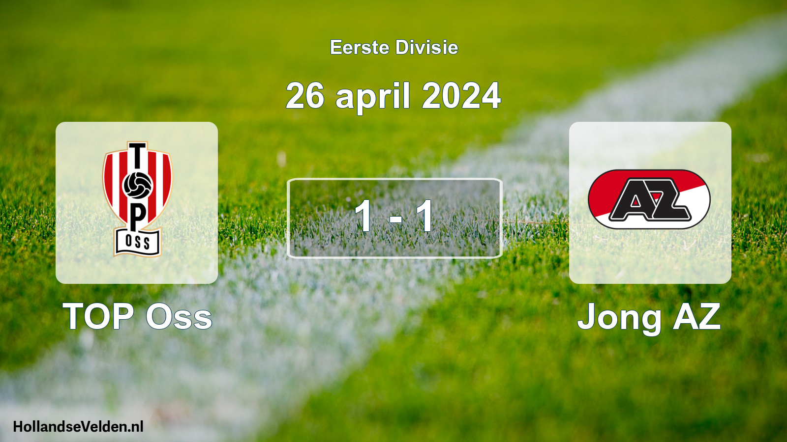 Total number of matches played: TOP Oss - Jong AZ 1 - 1 (26 April 2024)