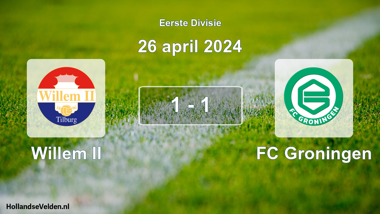 Total number of matches played: Willem II - FC Groningen 1 - 1 (26 April 2024)