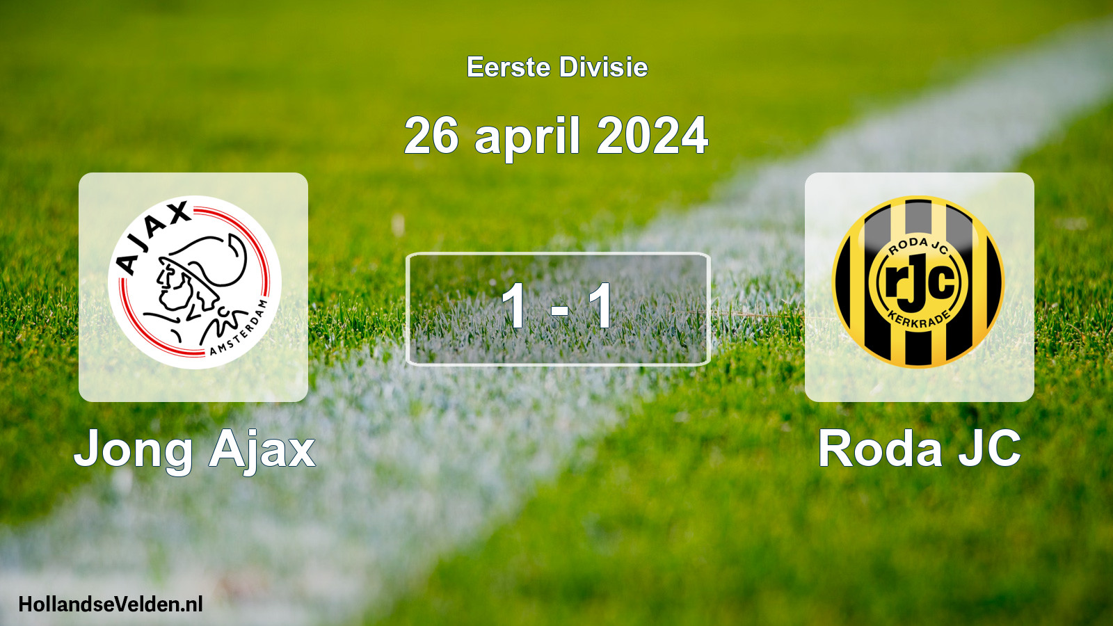 Total number of matches played: Jong Ajax - Roda JC 1 - 1 (26 April 2024)