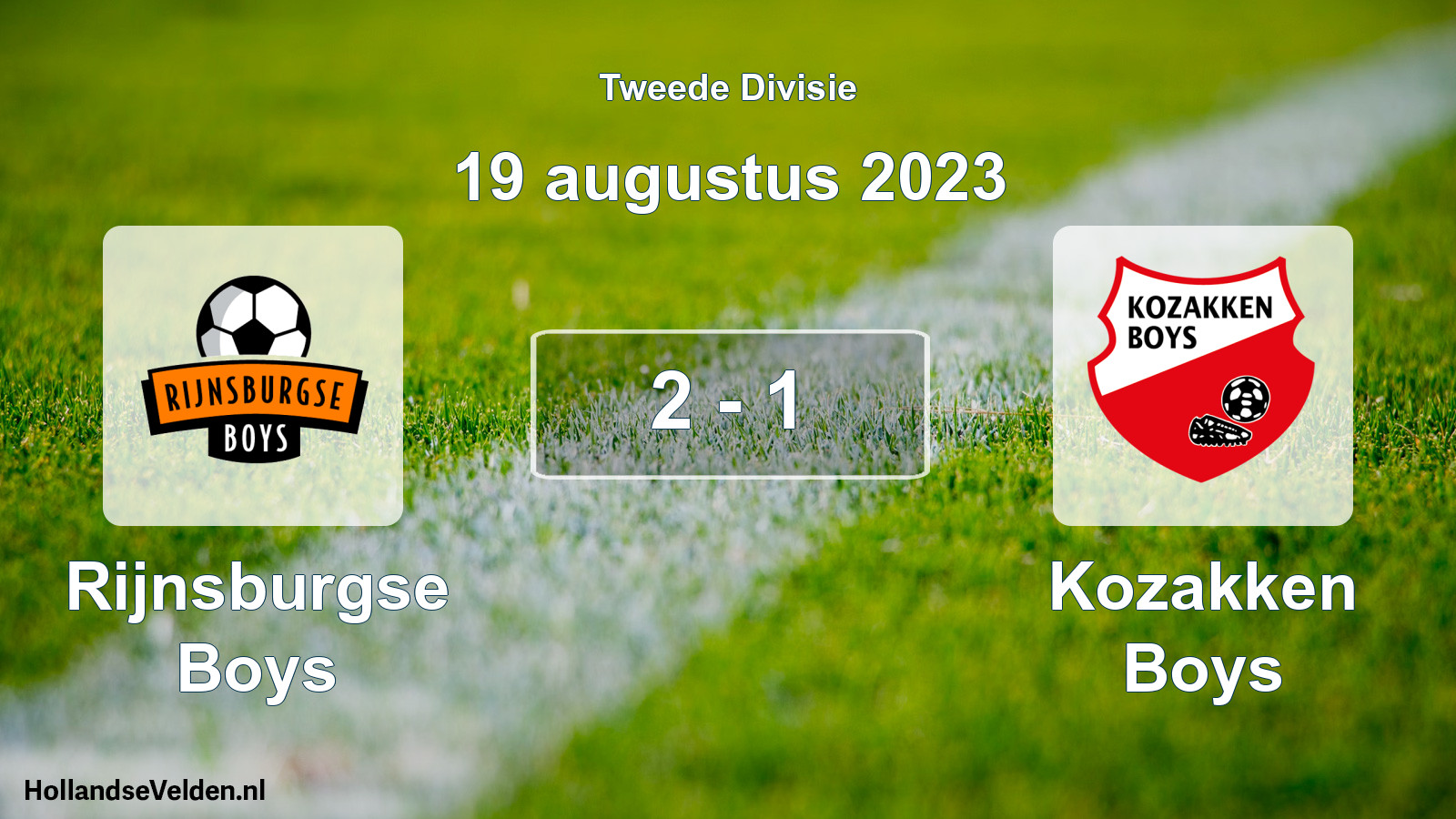 Total number of matches played: Rijnsburgse Boys - Kozakken Boys 2 - 1 (19 August 2023)