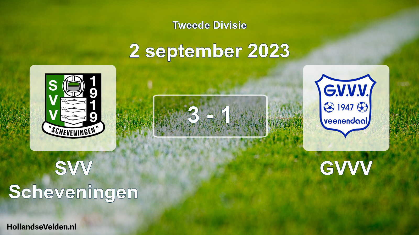 Total number of matches played: SVV Scheveningen - GVVV 3 - 1 (2 September 2023)