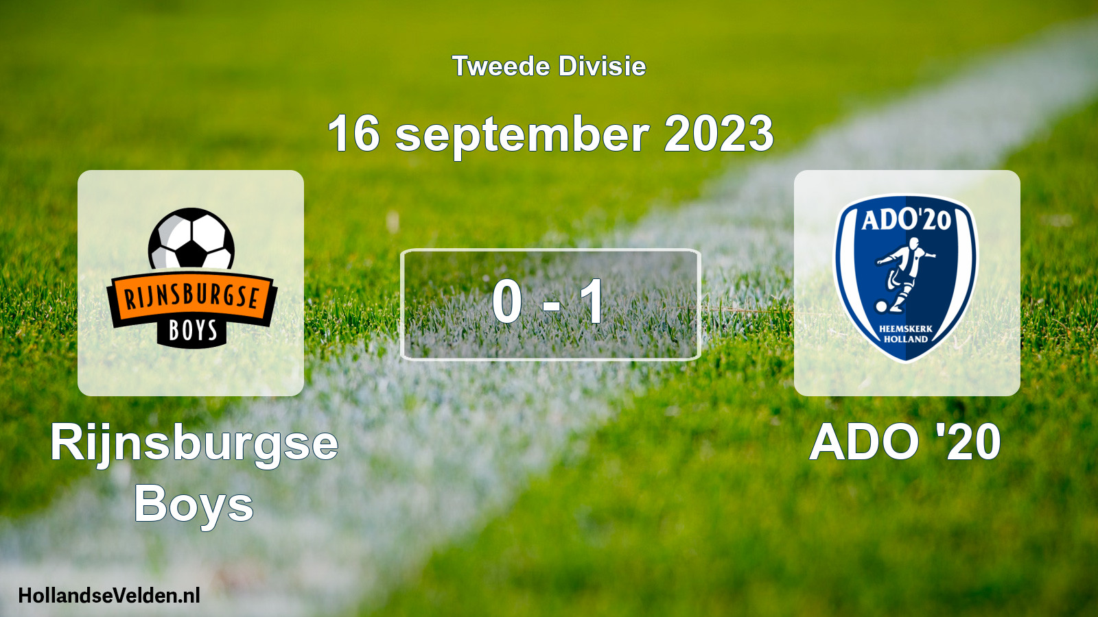 Total number of matches played: Rijnsburgse Boys - ADO '20 0 - 1 (16 September 2023)