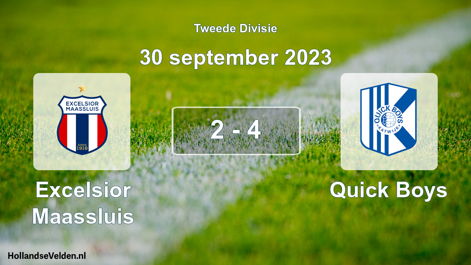 Total number of matches played: Excelsior Maassluis - Quick Boys 2 - 4 (30 September 2023)