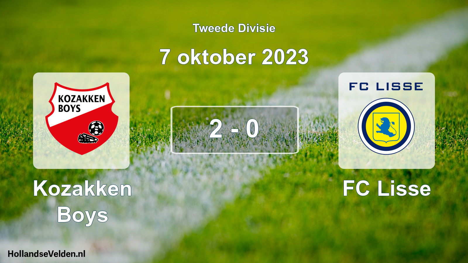 Total number of matches played: Kozakken Boys - FC Lisse 2 - 0 (7 October 2023)