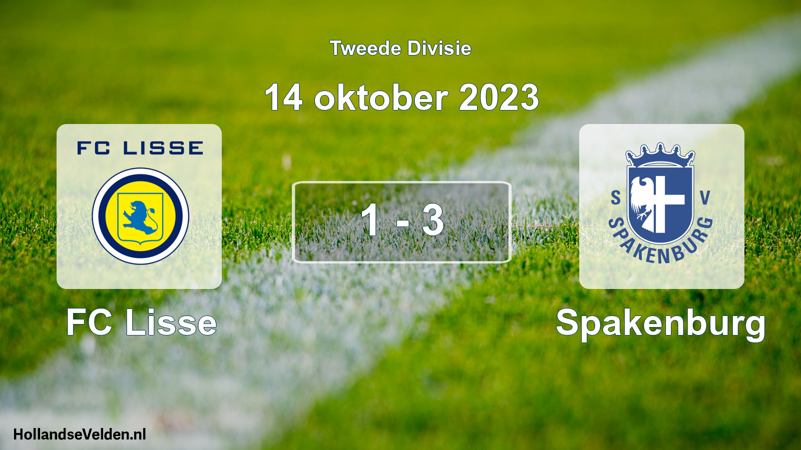 Total number of matches played: FC Lisse - Spakenburg 1 - 3 (14 October 2023)