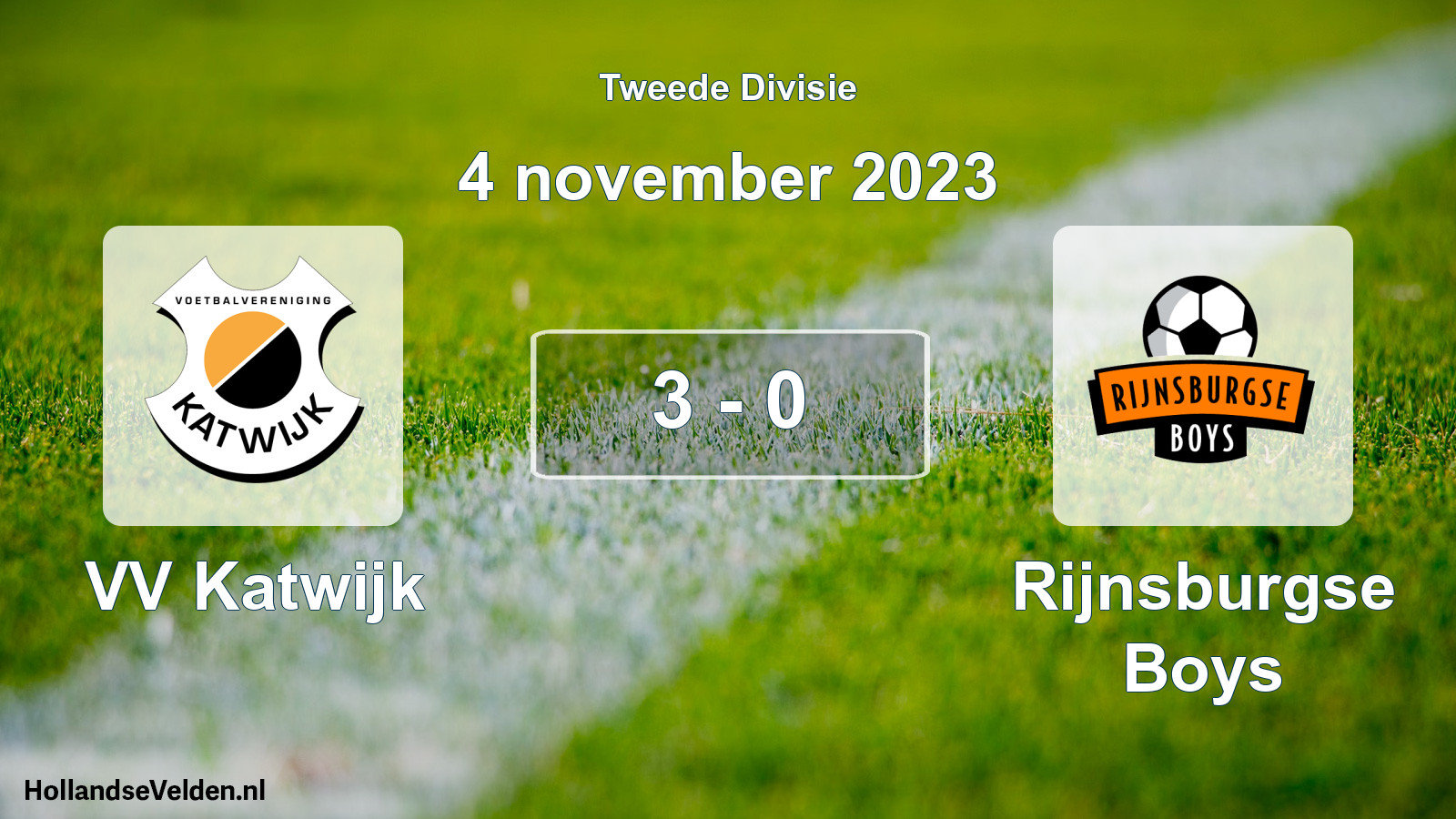 Total number of matches played: VV Katwijk - Rijnsburgse Boys 3 - 0 (4 November 2023)