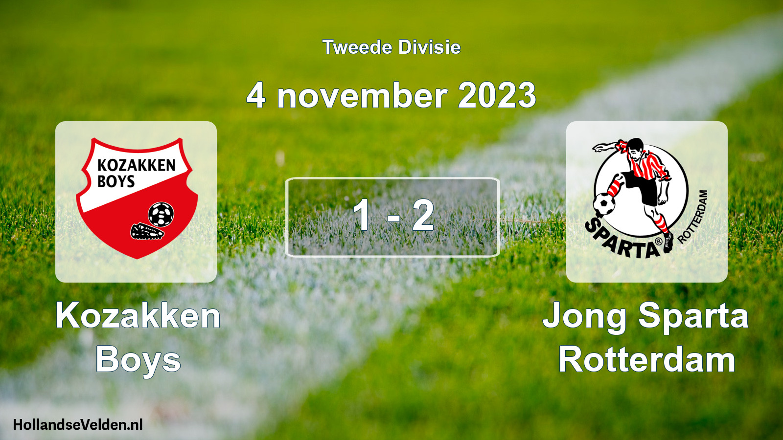 Total number of matches played: Kozakken Boys - Jong Sparta Rotterdam 1 - 2 (4 November 2023)