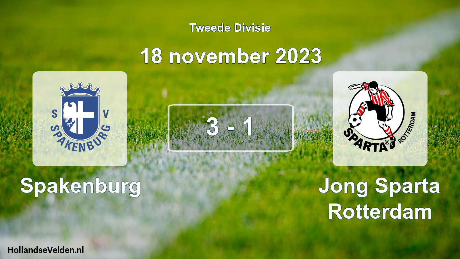 Total number of matches played: Spakenburg - Jong Sparta Rotterdam 3 - 1 (18 November 2023)