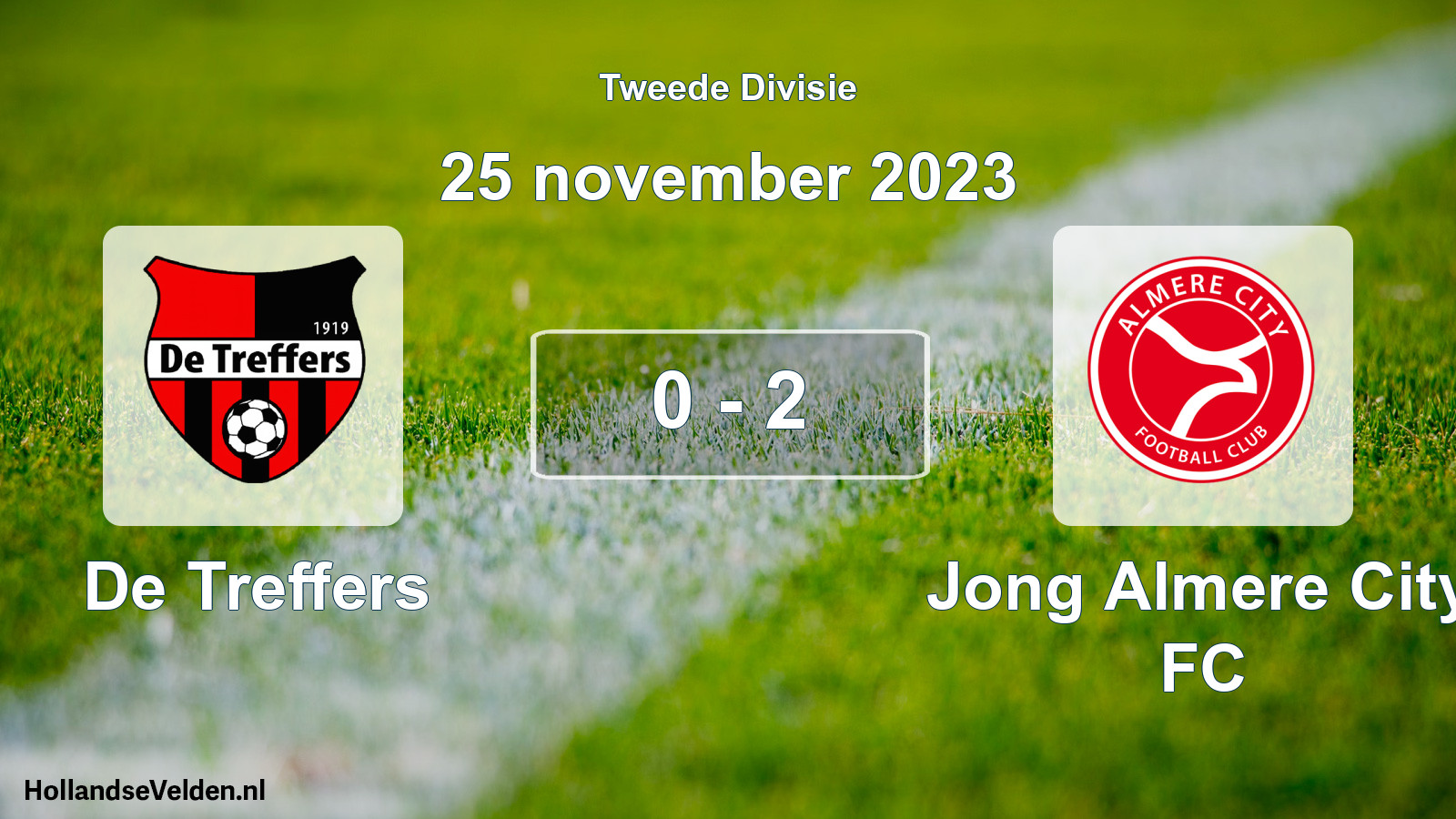 Total number of matches played: De Treffers - Jong Almere City FC 0 - 2 (25 November 2023)