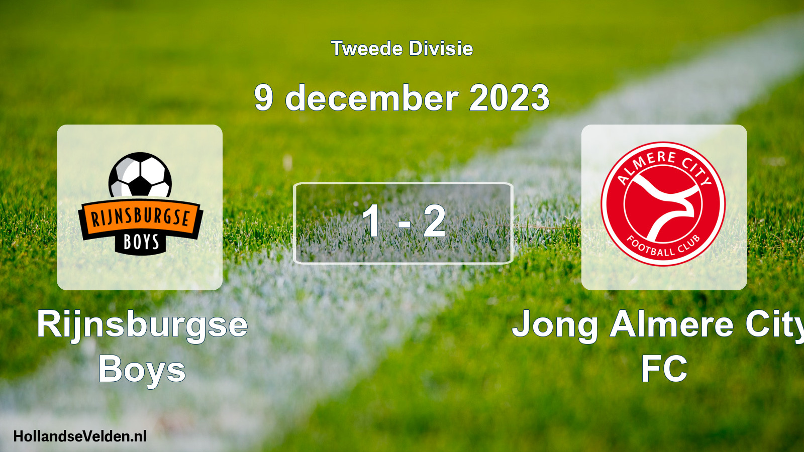 Total number of matches played: Rijnsburgse Boys - Jong Almere City FC 1 - 2 (9 December 2023)