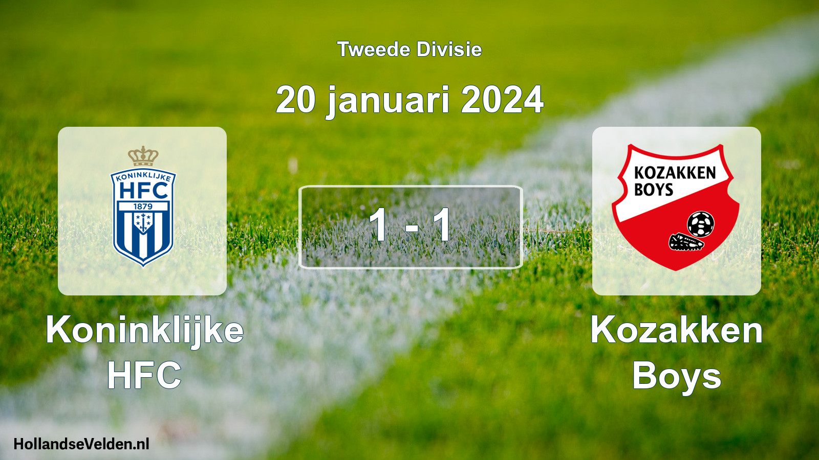Total number of matches played: Koninklijke HFC - Kozakken Boys 1 - 1 (20 January 2024)