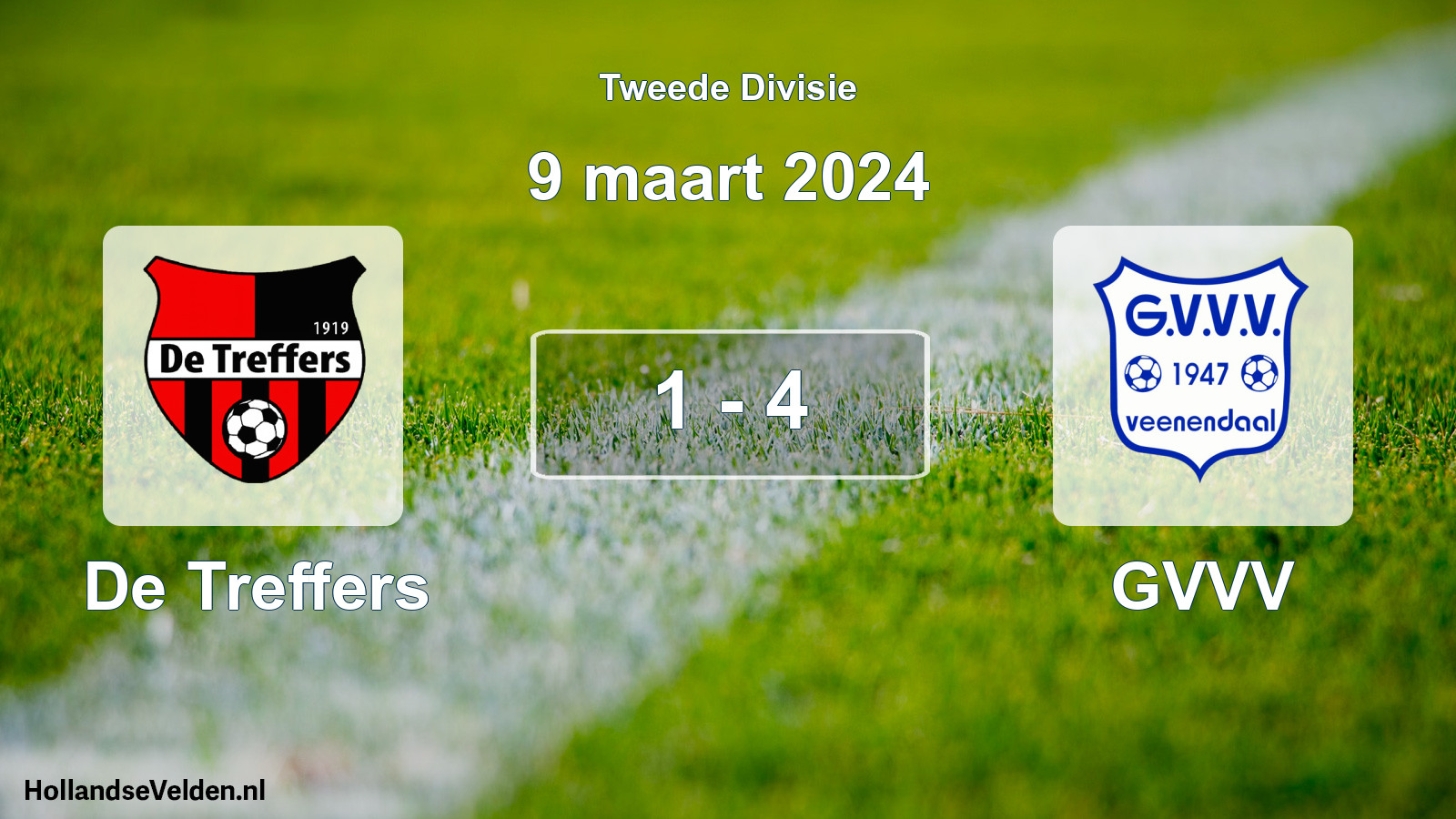 Total number of matches played: De Treffers - GVVV 1 - 4 (9 March 2024)