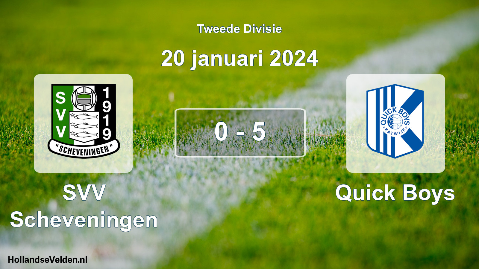 Total number of matches played: SVV Scheveningen - Quick Boys 0 - 5 (20 January 2024)