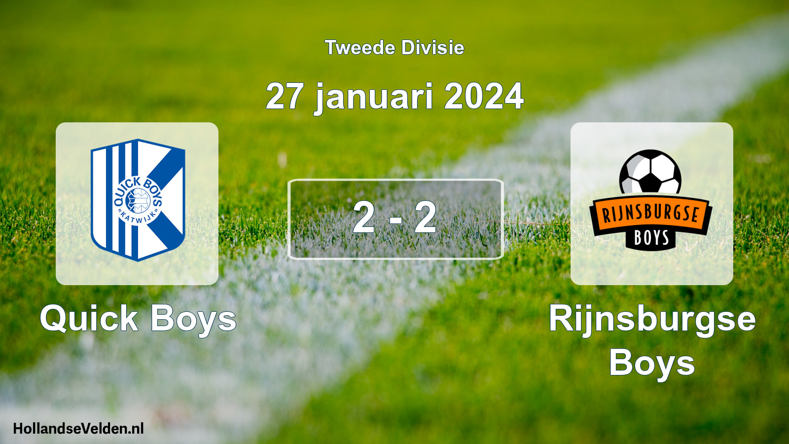 Total number of matches played: Quick Boys - Rijnsburgse Boys 2 - 2 (27 January 2024)