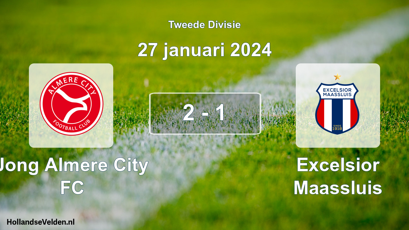 Total number of matches played: Jong Almere City FC - Excelsior Maassluis 2 - 1 (27 January 2024)