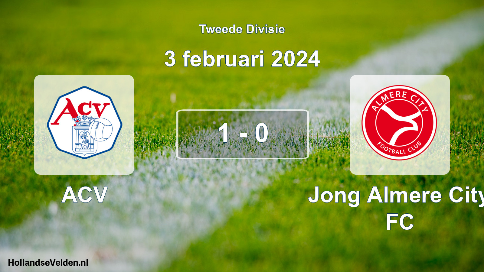 Total number of matches played: ACV - Jong Almere City FC 1 - 0 (3 February 2024)
