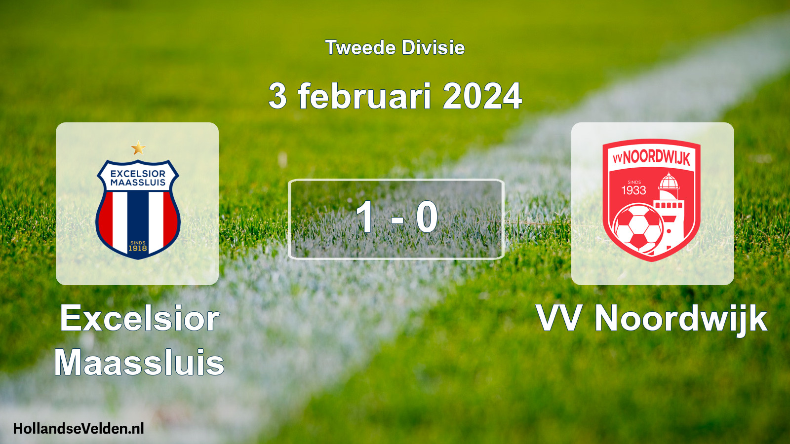 Total number of matches played: Excelsior Maassluis - VV Noordwijk 1 - 0 (3 February 2024)