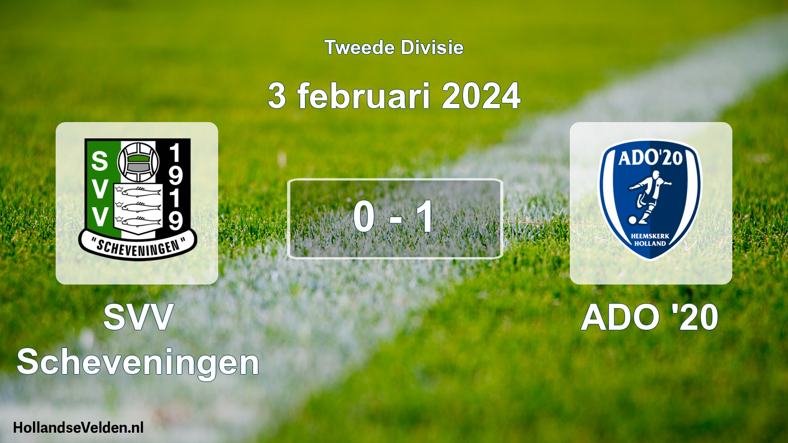 Total number of matches played: SVV Scheveningen - ADO '20 0 - 1 (3 February 2024)