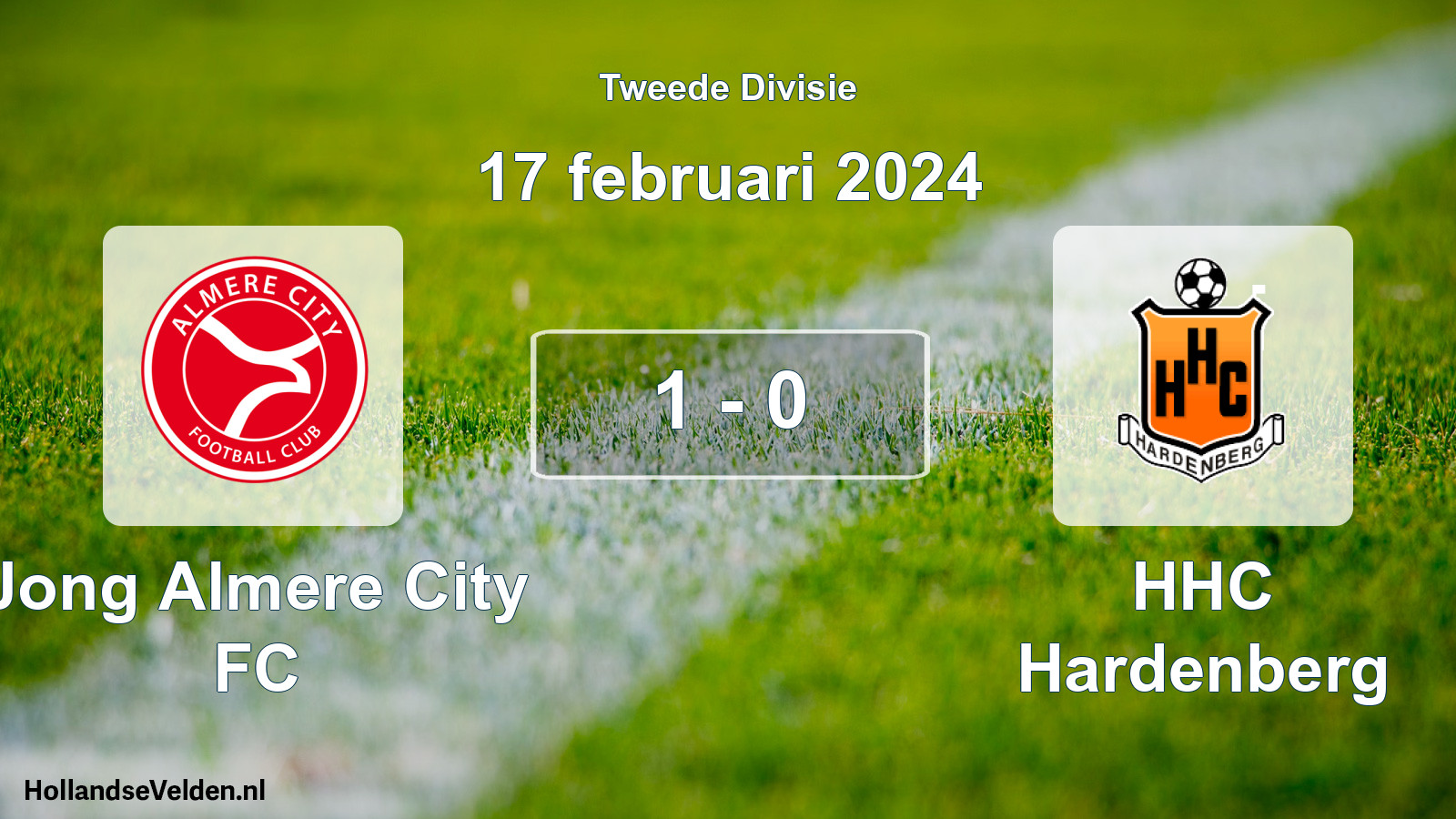 Total number of matches played: Jong Almere City FC - HHC Hardenberg 1 - 0 (17 February 2024)