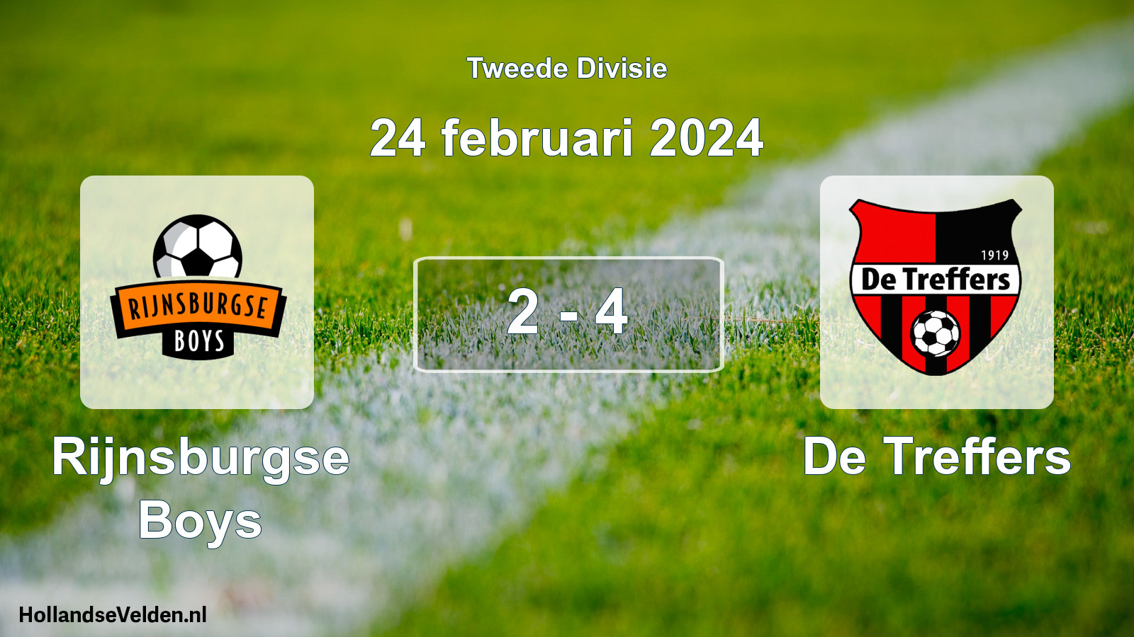 Total number of matches played: Rijnsburgse Boys - De Treffers 2 - 4 (24 February 2024)