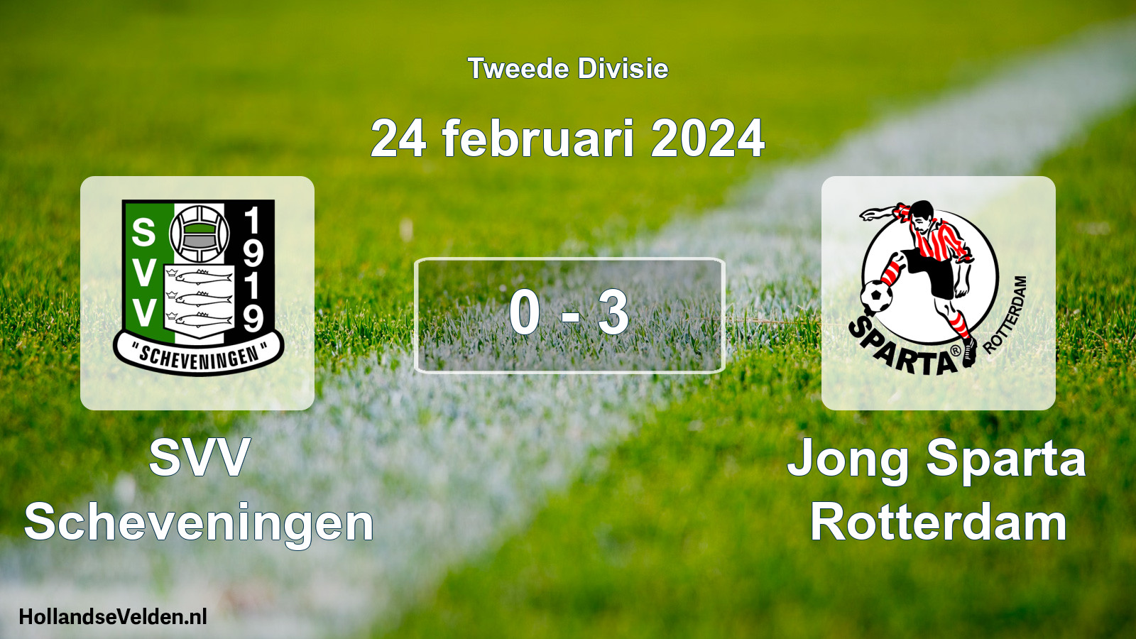 Total number of matches played: SVV Scheveningen - Jong Sparta Rotterdam 0 - 3 (24 February 2024)