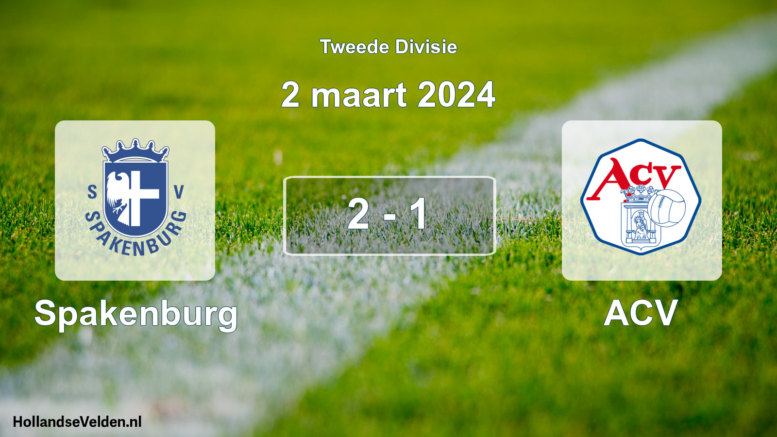 Total number of matches played: Spakenburg - ACV 2 - 1 (2 March 2024)