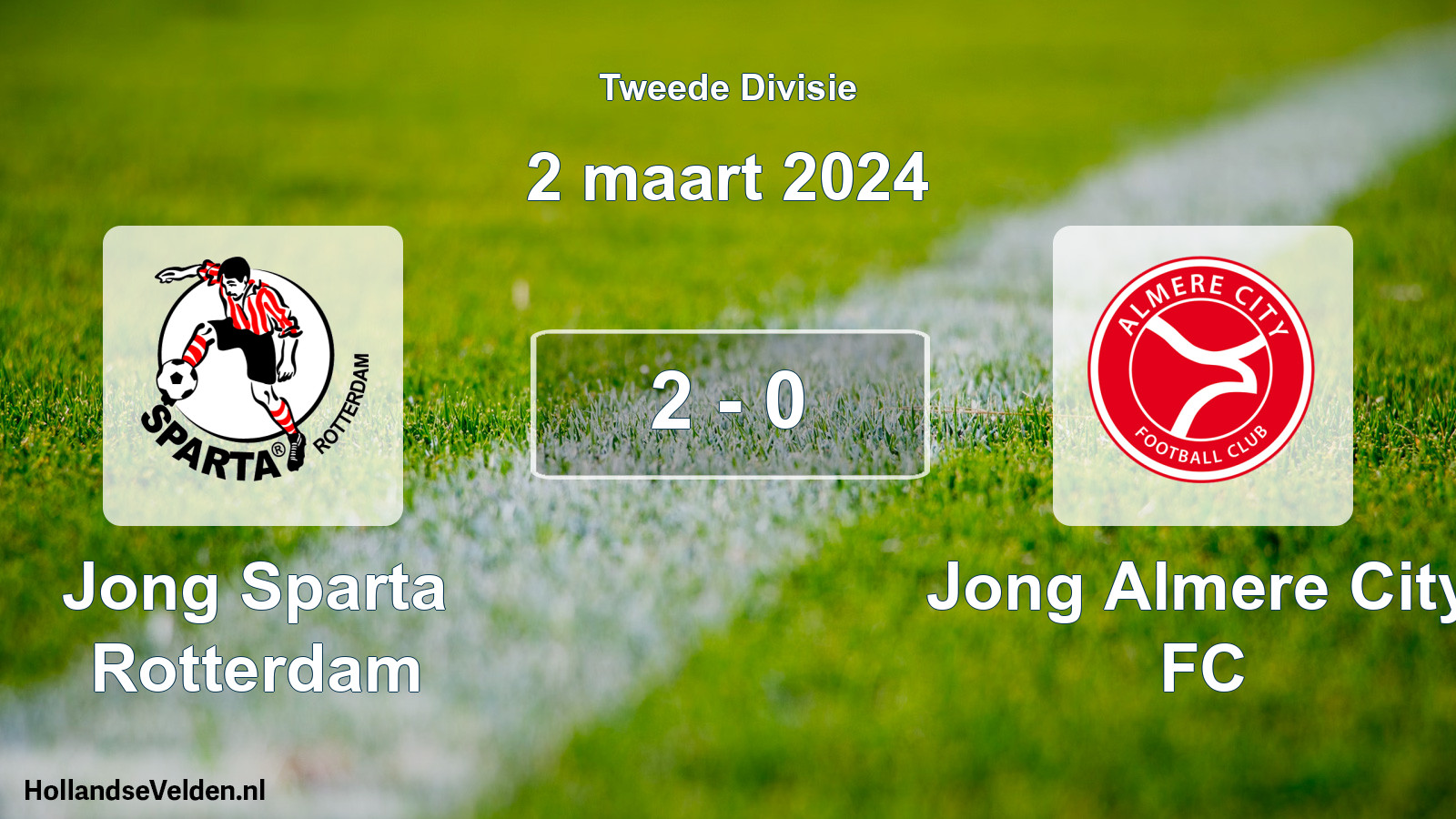 Total number of matches played: Jong Sparta Rotterdam - Jong Almere City FC 2 - 0 (2 March 2024)