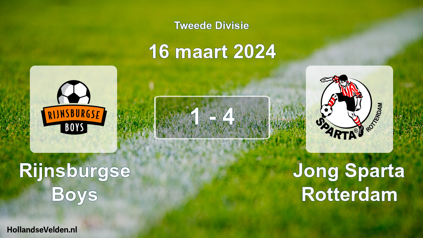 Total number of matches played: Rijnsburgse Boys - Jong Sparta Rotterdam 1 - 4 (16 March 2024)