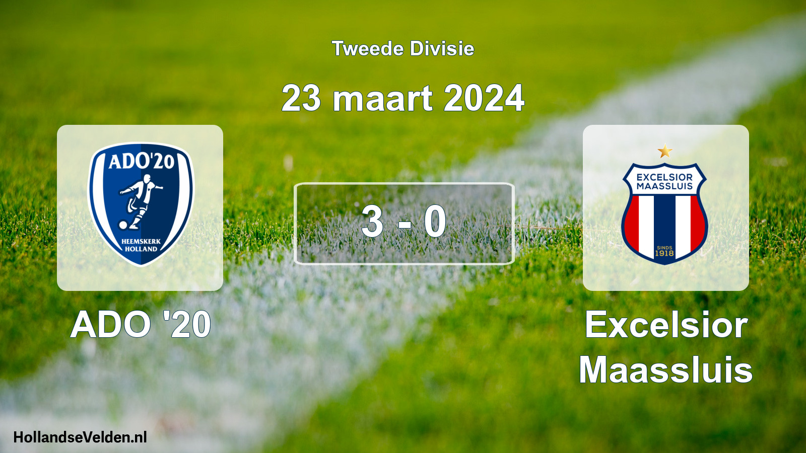 Total number of matches played: ADO '20 - Excelsior Maassluis 3 - 0 (23 March 2024)