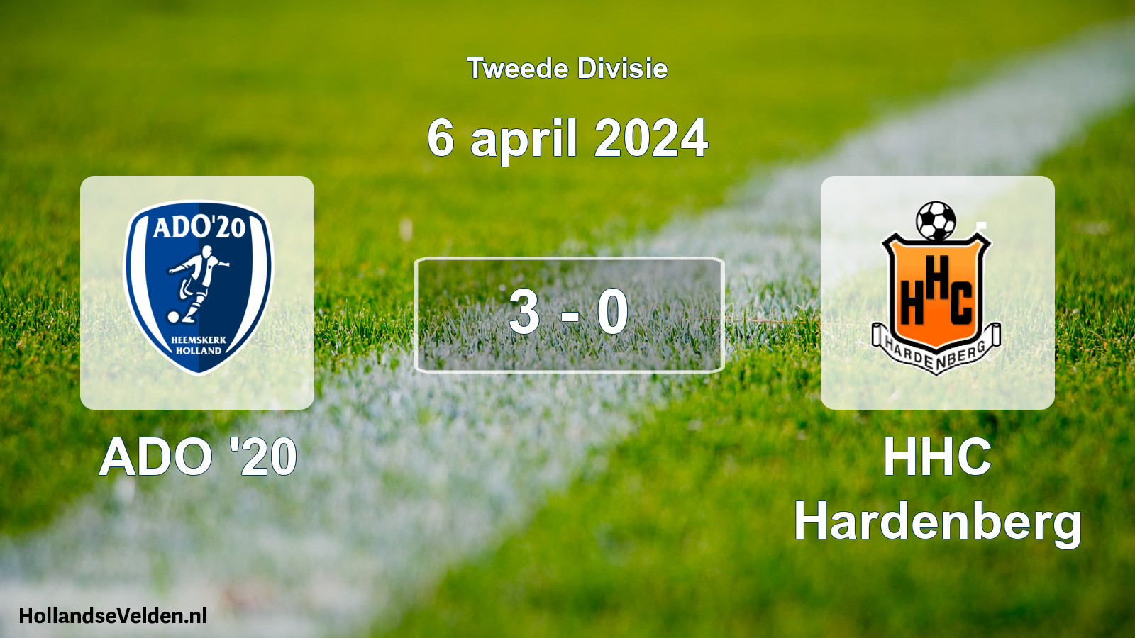Total number of matches played: ADO '20 - HHC Hardenberg 3 - 0 (6 April 2024)