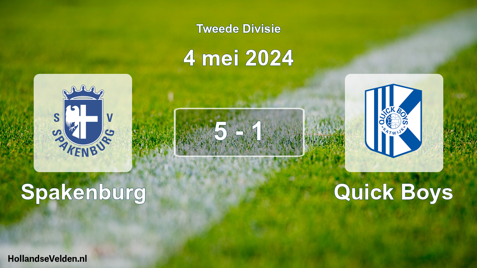 Total number of matches played: Spakenburg - Quick Boys 5 - 1 (4 May 2024)