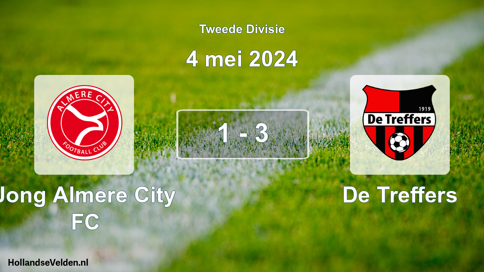 Total number of matches played: Jong Almere City FC - De Treffers 1 - 3 (4 May 2024)