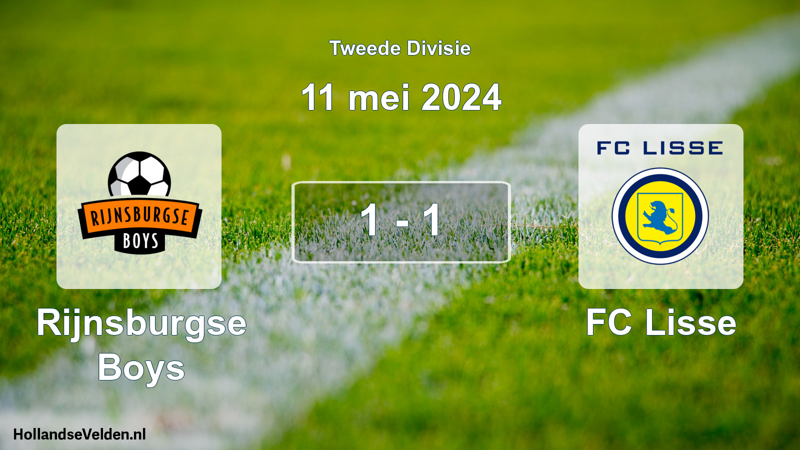 Total number of matches played: Rijnsburgse Boys - FC Lisse 1 - 1 (11 May 2024)