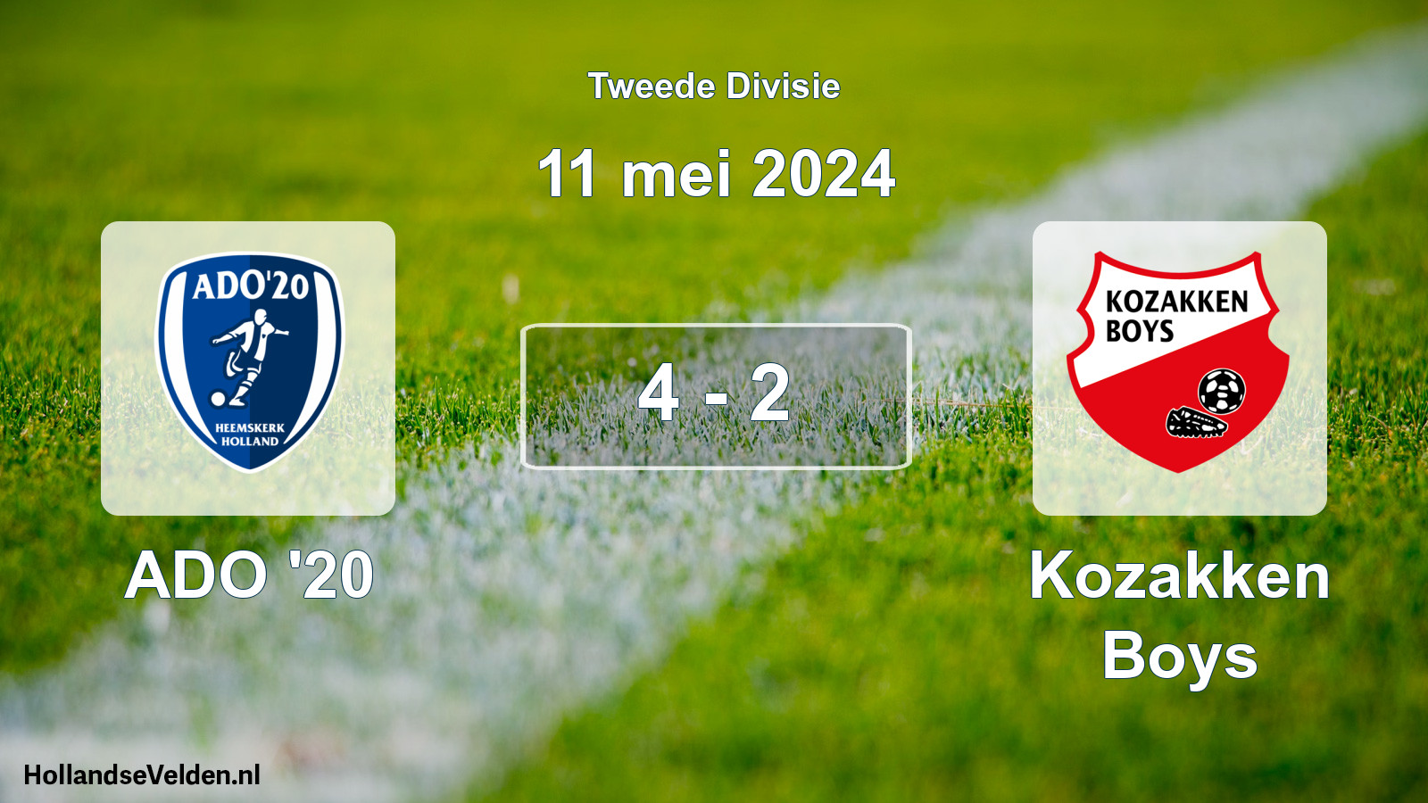 Total number of matches played: ADO '20 - Kozakken Boys 4 - 2 (11 May 2024)