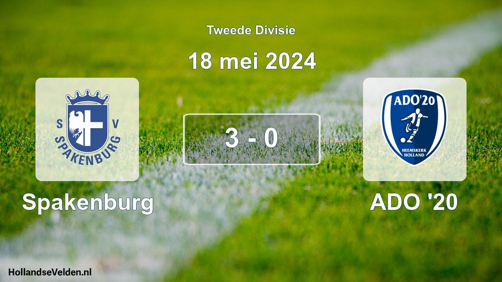 Total number of matches played: Spakenburg - ADO '20 3 - 0 (18 May 2024)