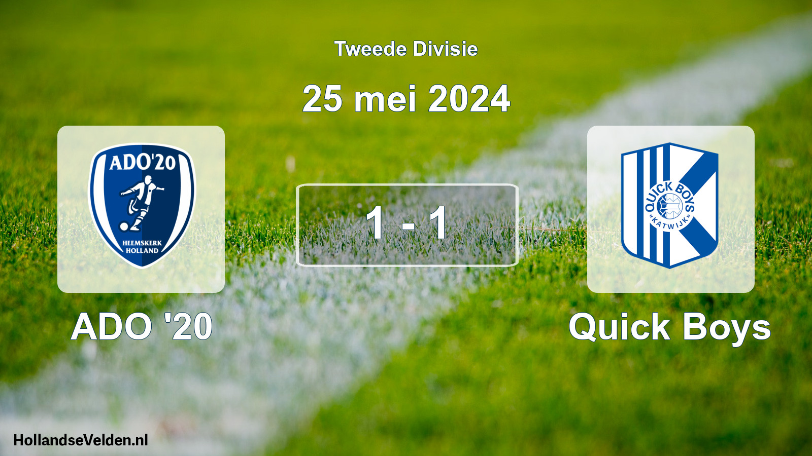 Total number of matches played: ADO '20 - Quick Boys 1 - 1 (25 May 2024)