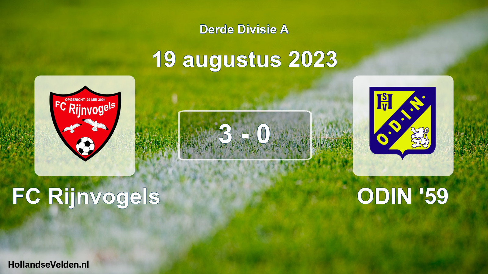 Total number of matches played: FC Rijnvogels - ODIN '59 3 - 0 (19 August 2023)
