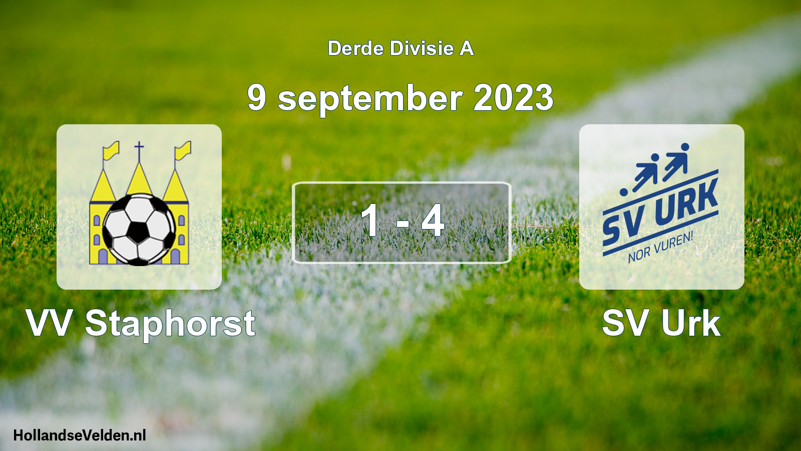 Total number of matches played: VV Staphorst - SV Urk 1 - 4 (9 September 2023)