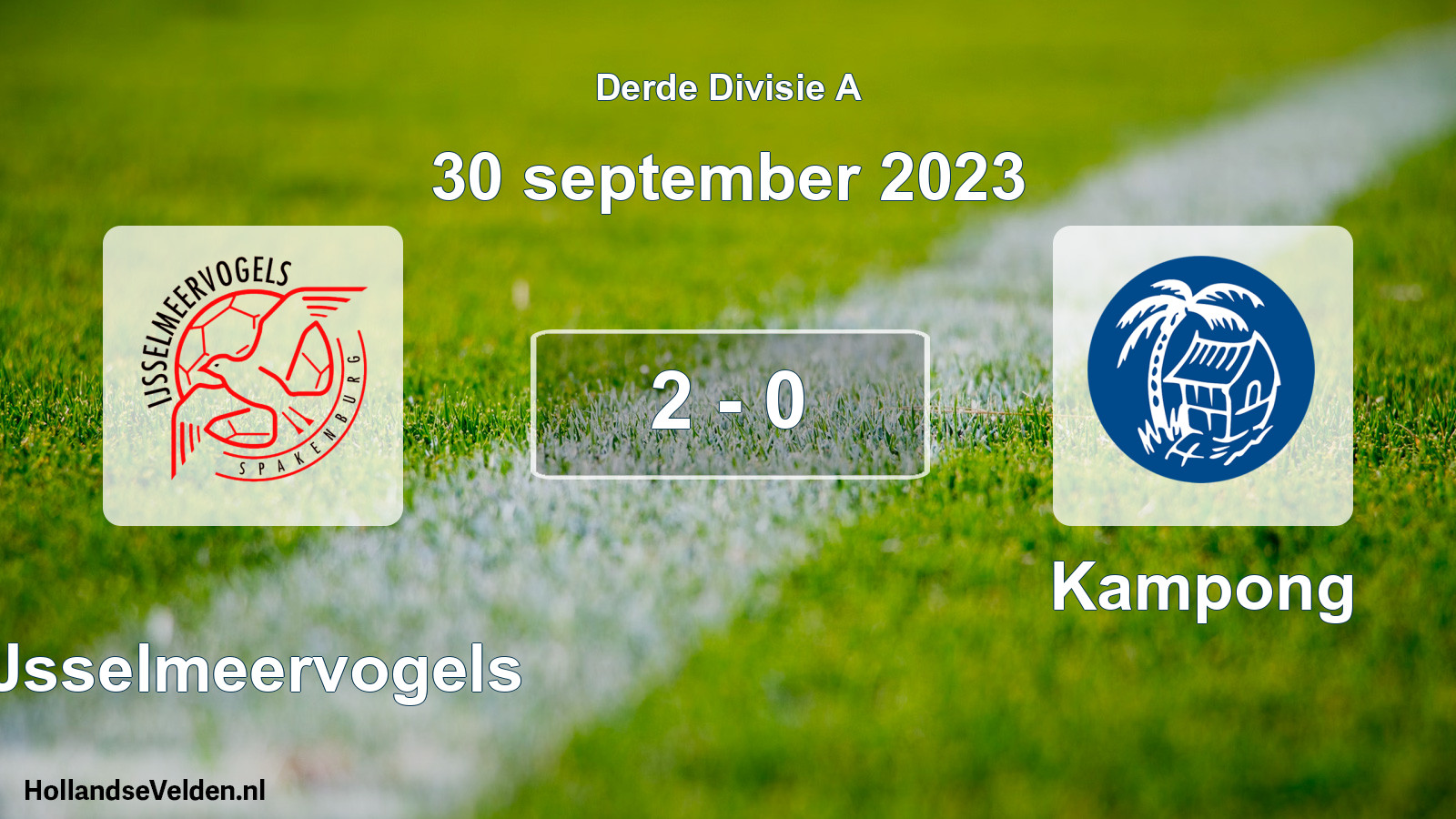 Total number of matches played: IJsselmeervogels - Kampong 2 - 0 (30 September 2023)