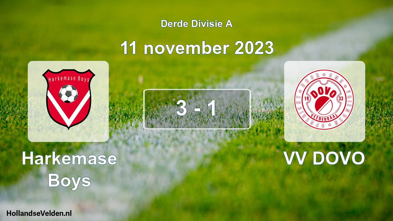 Total number of matches played: Harkemase Boys - VV DOVO 3 - 1 (11 November 2023)