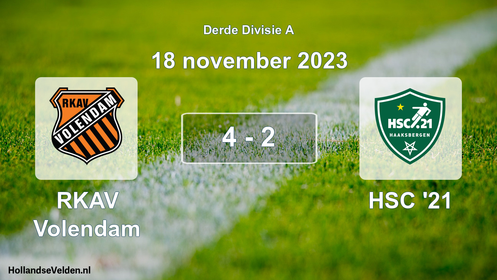 Total number of matches played: RKAV Volendam - HSC '21 4 - 2 (18 November 2023)