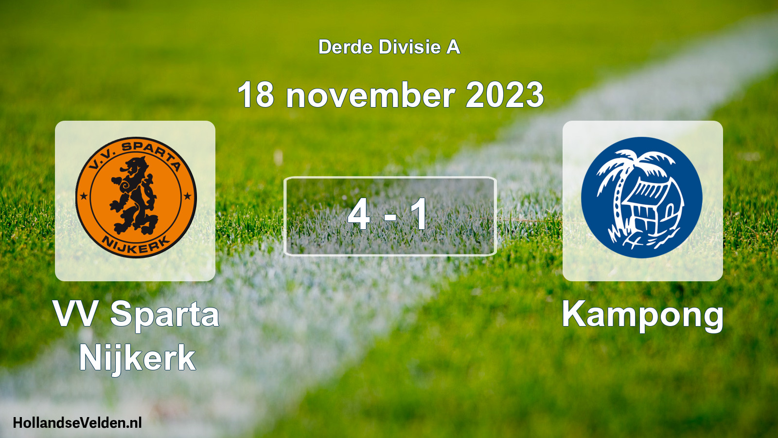 Total number of matches played: VV Sparta Nijkerk - Kampong 4 - 1 (18 November 2023)