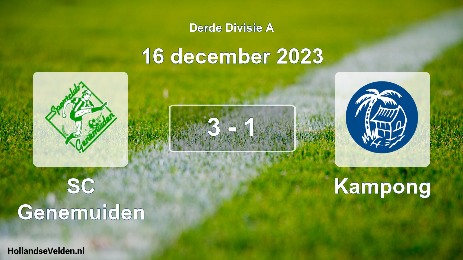 Total number of matches played: SC Genemuiden - Kampong 3 - 1 (16 December 2023)
