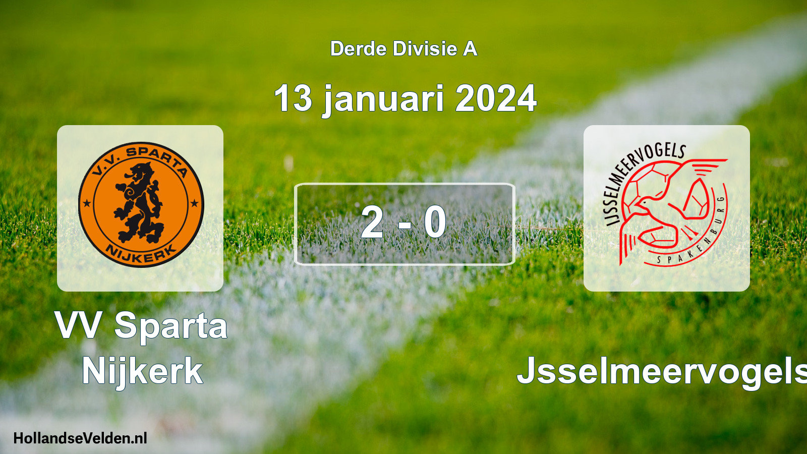 Total number of matches played: VV Sparta Nijkerk - IJsselmeervogels 2 - 0 (13 January 2024)