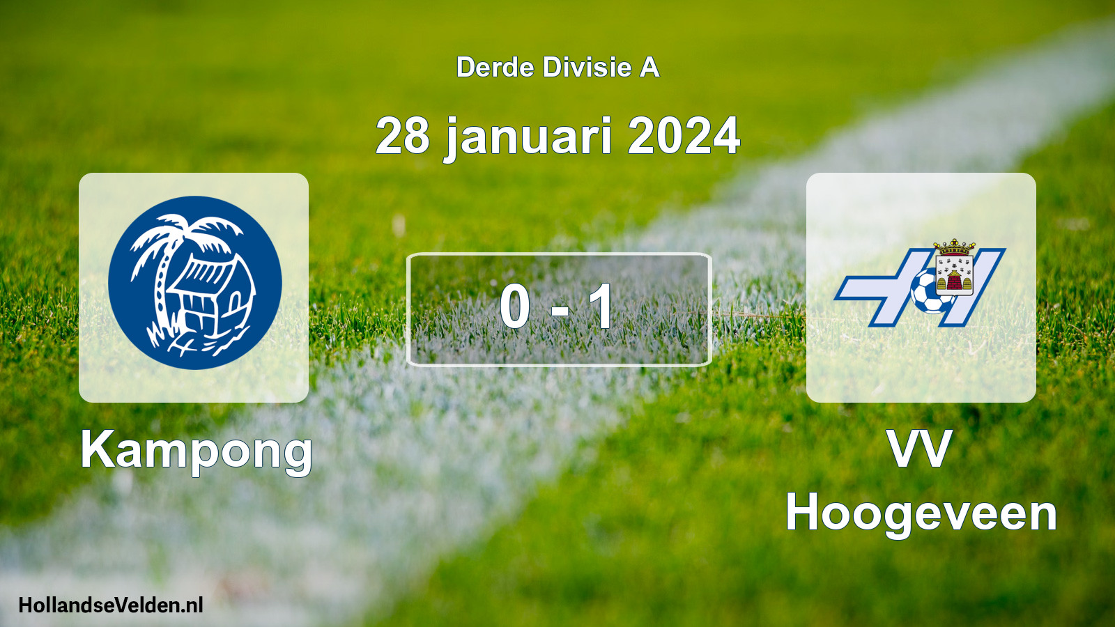 Total number of matches played: Kampong - VV Hoogeveen 0 - 1 (28 January 2024)